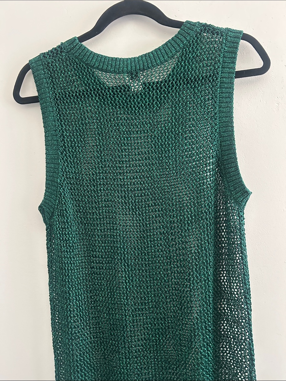 a new day, Woman’s Size XL Metallic Emerald Green Sleeveless Swim Cover Up Dress - Picture 6 of 8